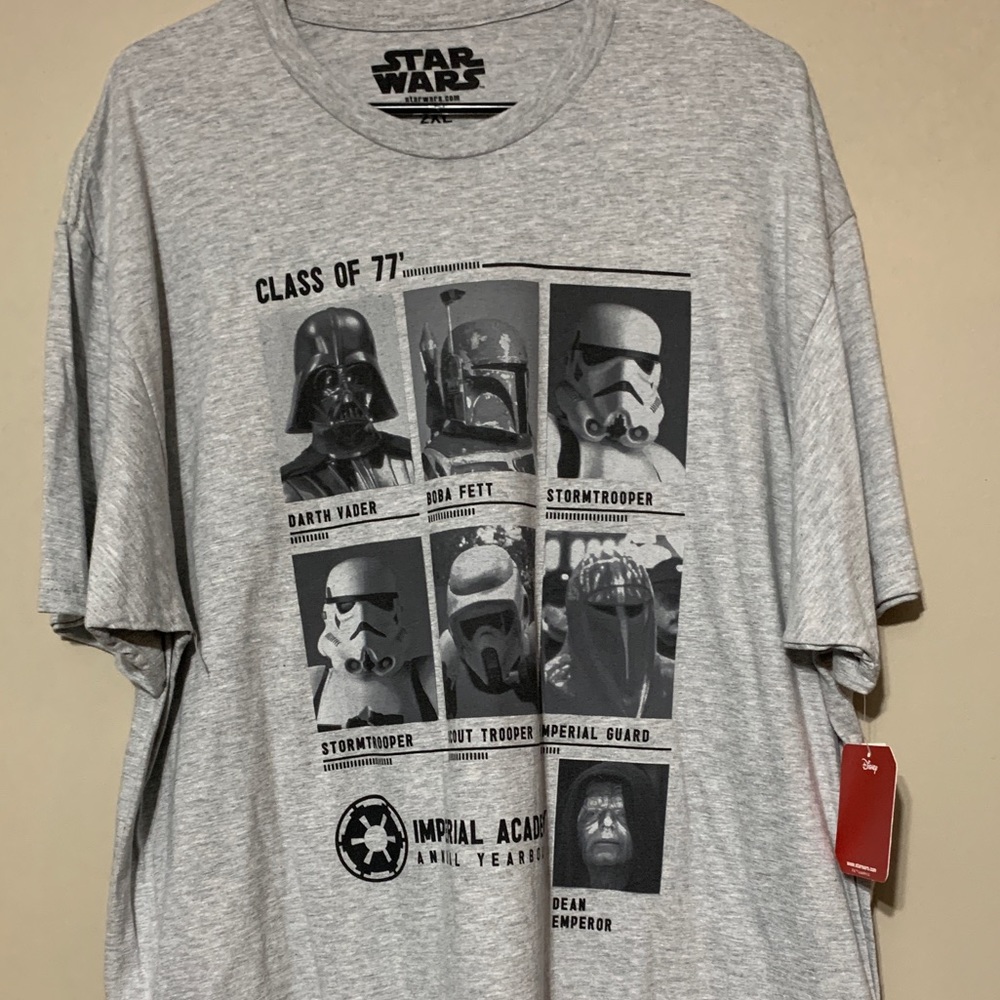 NWT Star Wars Villains Gray Short Sleeve Shirt